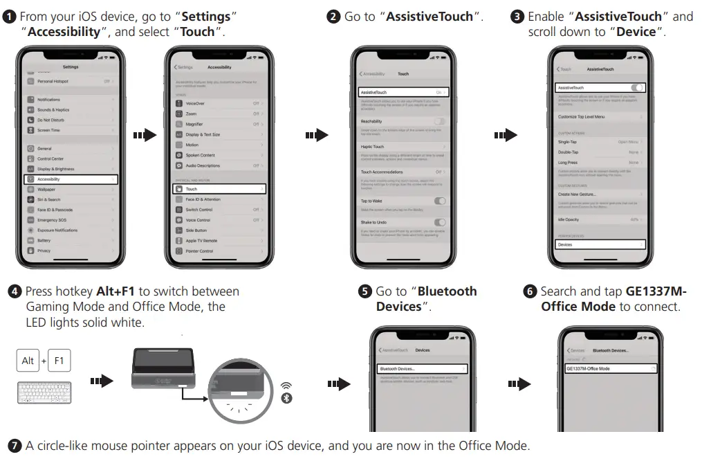 IOGEAR GE1337M KeyMander 2 Mobile Keyboard and Mouse Adapter for Mobile Devices-Offi ce Mode