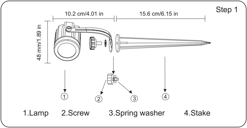 Waygor 15 81IP01 RGB Landscape Light - Dimension