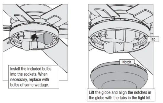 Installing the Bulbs and Glass