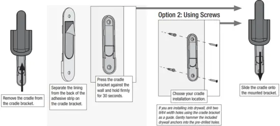 Installing the Remote Control Cradle