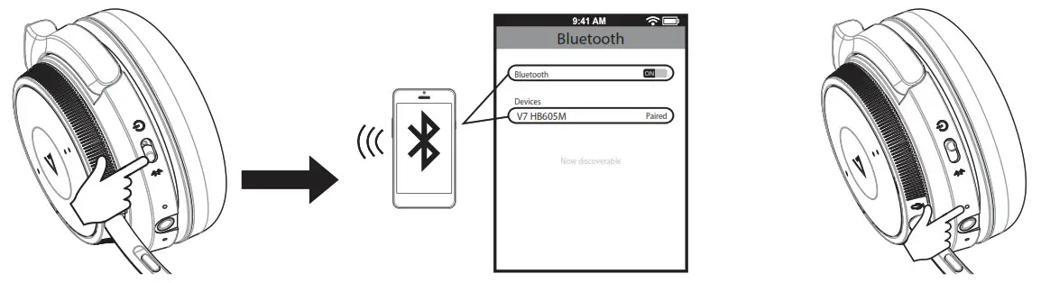 VSEVEN HB605M Wireless Mono Headset - Connecting to the second Bluetooth device