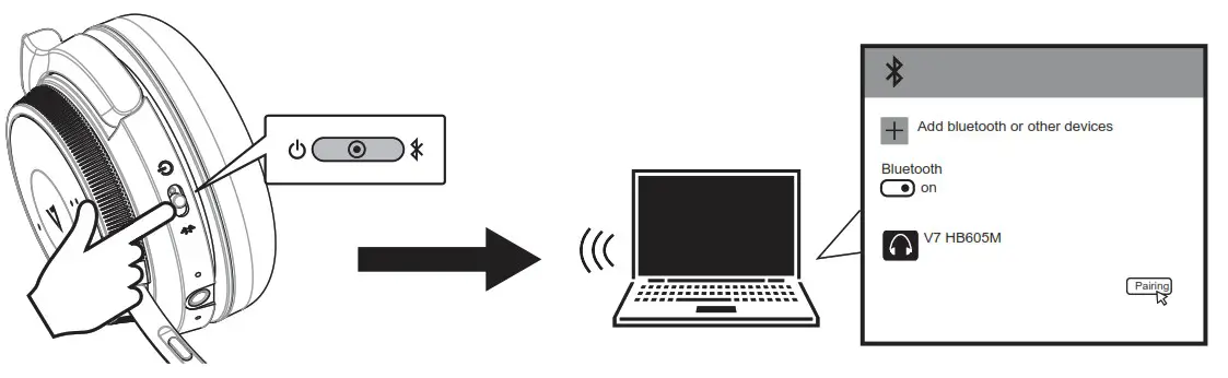 VSEVEN HB605M Wireless Mono Headset - How to connect with the first Bluetooth device