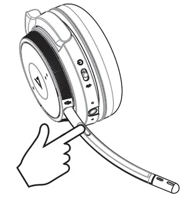 VSEVEN HB605M Wireless Mono Headset - Muting the Boom