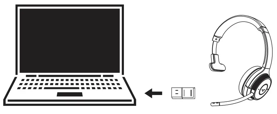 VSEVEN HB605M Wireless Mono Headset - Pc