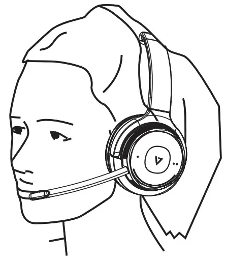 VSEVEN HB605M Wireless Mono Headset - how to wear 3