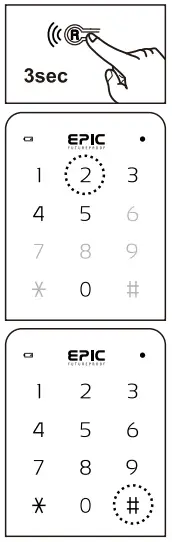Epic Systems ES F700G Digital Door Lock - RFID Card Deletion 1