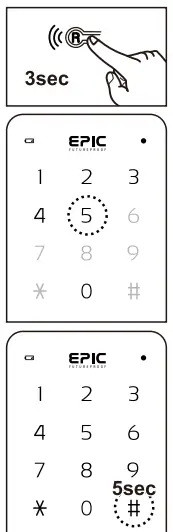 Epic Systems ES F700G Digital Door Lock - Remote Control Deletion