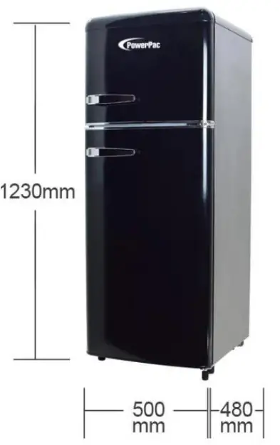PowerPac PPF118 114L 2 Door Retro Fridge Mini Fridge - Parts & Description