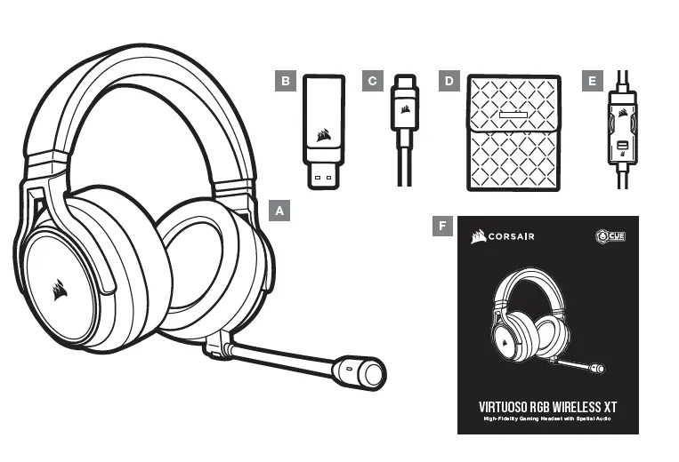 CORSAIR CA-9011188-NA 2 Virtuoso RGB Wireless Headphone fig 1