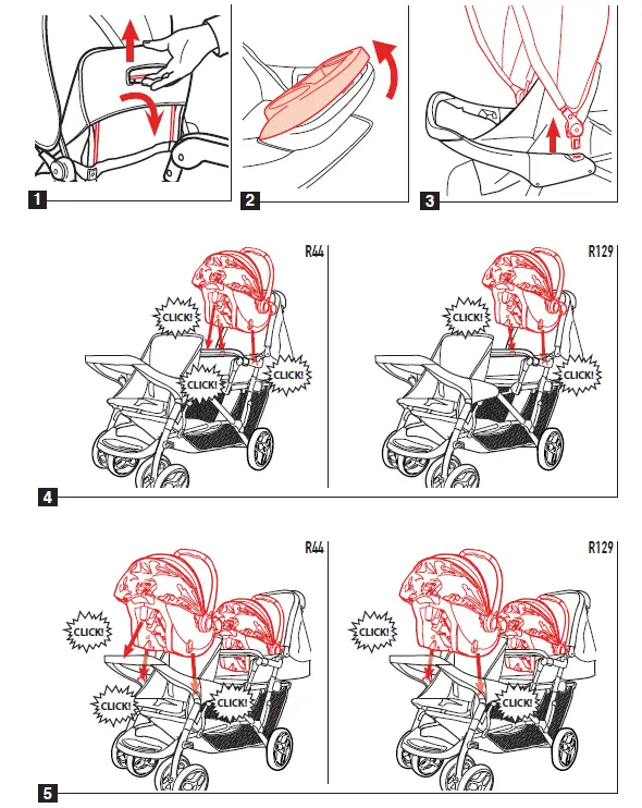 GRACO GIM-0077F Stadium Duo Tandem Pushchair 16