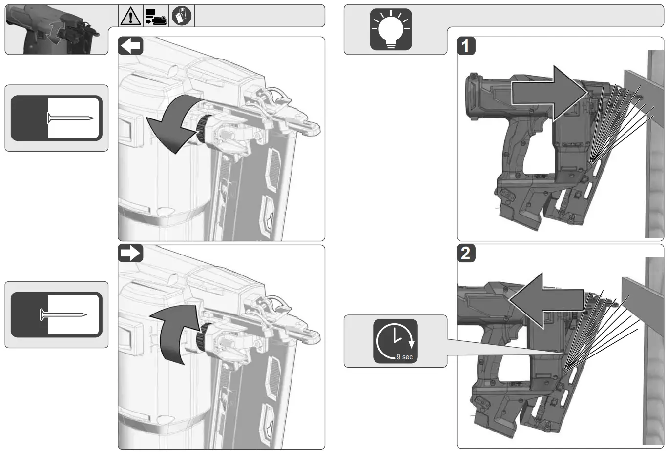 milwaukee M18 FN16GA 18V Cordless Nail Gun Instruction Manual - How to use