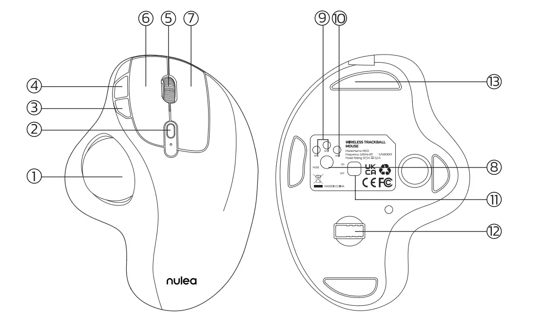 nulea-M501-Wireless-Trackball-Mouse-1