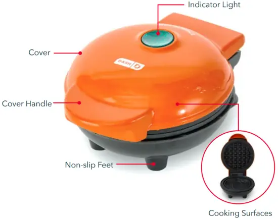 DASH D DMWP001 Pumpkin Mini Maker Waffle - fig3