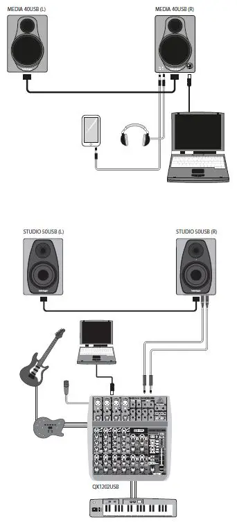 Behringer 50USB 150-Watt Bi-Amped Reference Studio Monitors-FIG2