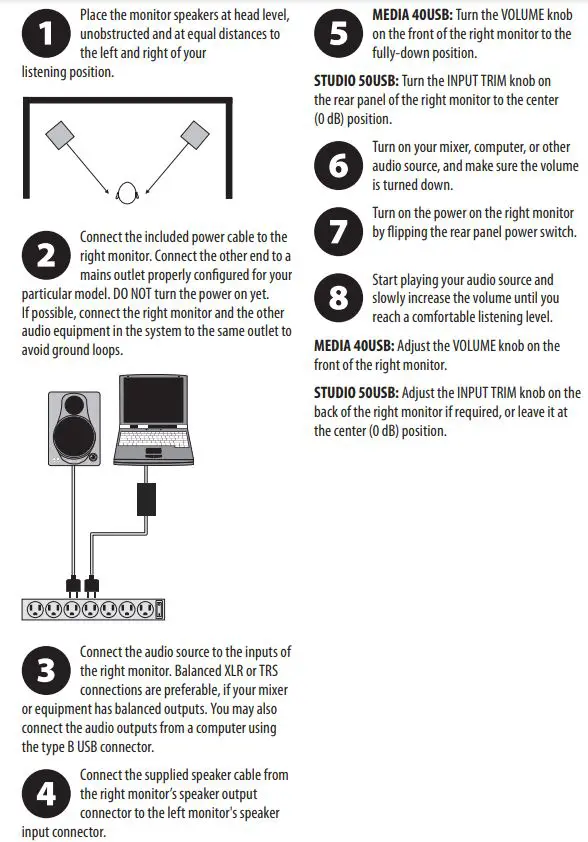 Behringer 50USB 150-Watt Bi-Amped Reference Studio Monitors-FIG5