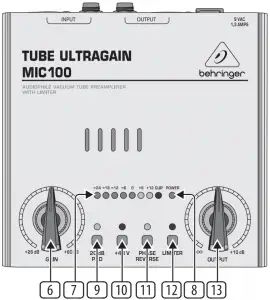 User interface of the MIC100 Controls