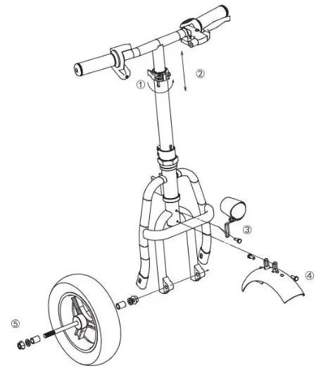 wheelchair DW FDB03 EzFold Scooter - fig 1