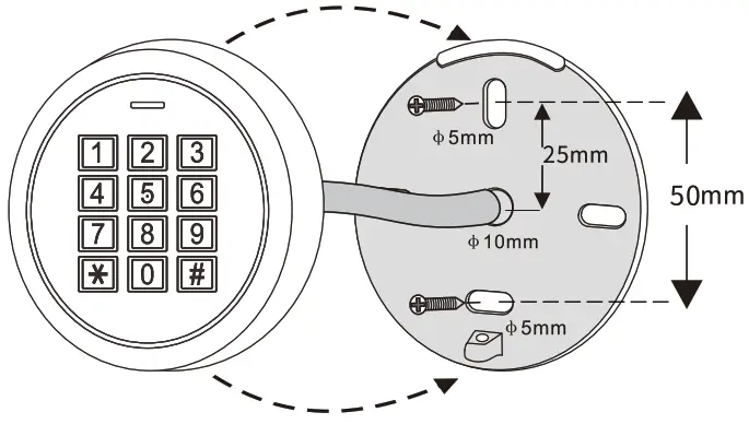 Secukey K7 Bluetooth Access Metal Mini Keypad - fig1