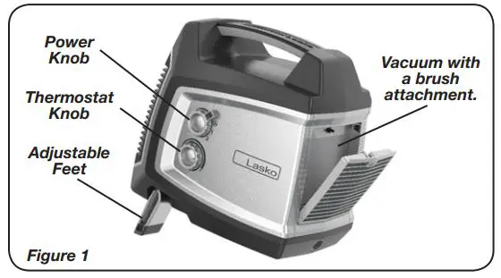 Lasko CU12510 Ceramic Utility Heater with Adjustable Feet User Manual - Figure 1