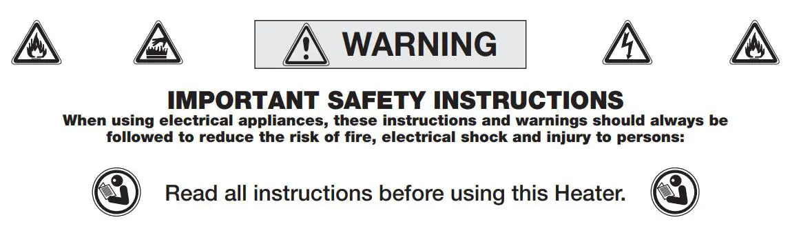 Lasko CU12510 Ceramic Utility Heater with Adjustable Feet User Manual - IMPORTANT SAFETY INSTRUCTIONS
