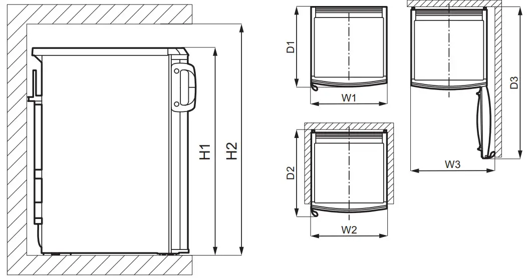 AEG ATB68F6NW Freezer - Dimensions