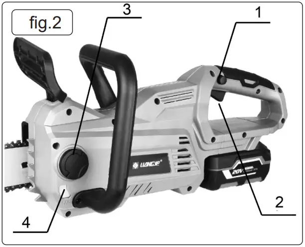 SEALEY CP20VCHS Cordless Chainsaw - DESCRIPTION 1