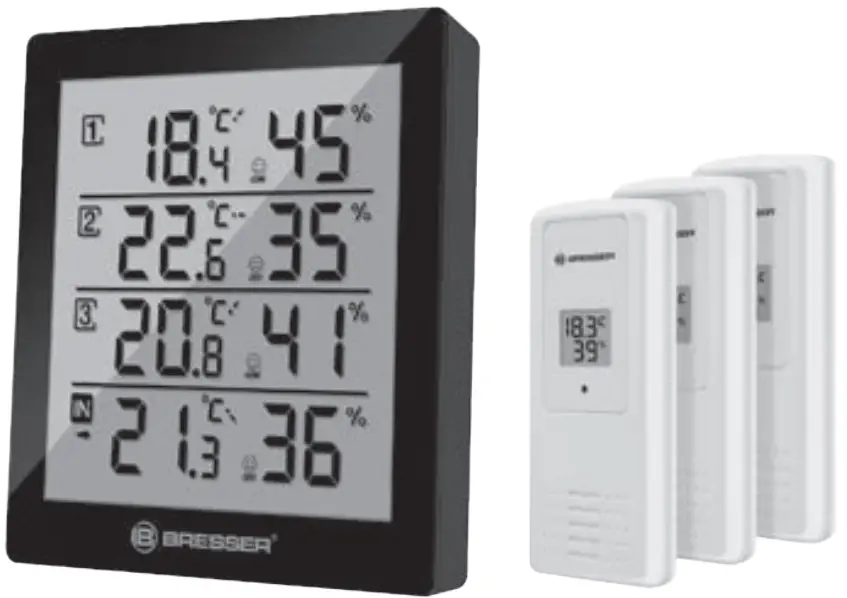 BRESSER 7000020CM3000 ClimaTrend Hygro Quadro Sensor
