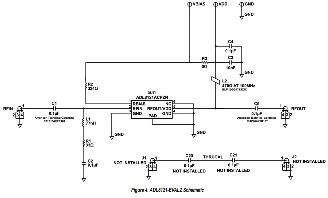 ANALOG DEVICES EVAL-ADL8121 Low Noise Amplifier Evaluation - Fig3