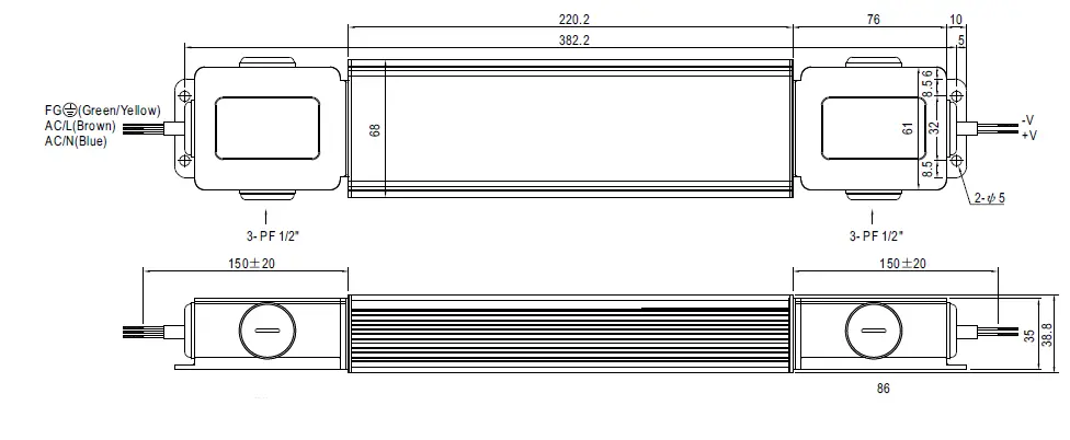 MEAN WELL HLG-240H Series 240W Constant Voltage and Constant Current LED Driver-22