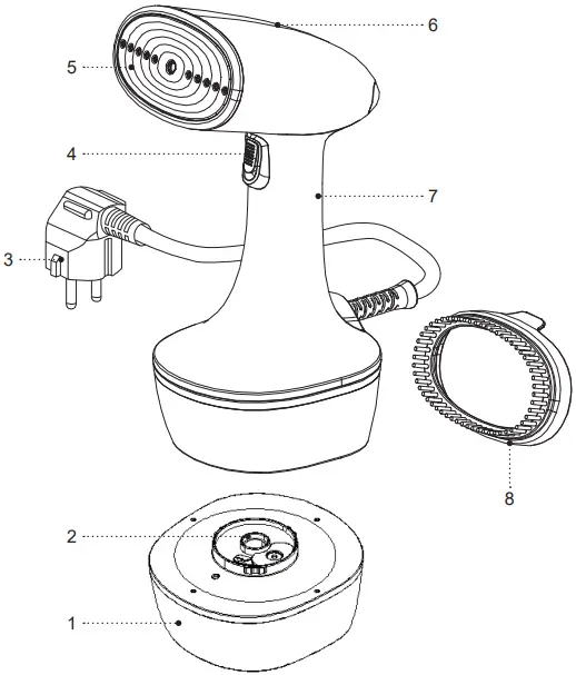 BRAYER BR4124 Handle Garment Steamer - DESCRIPTION