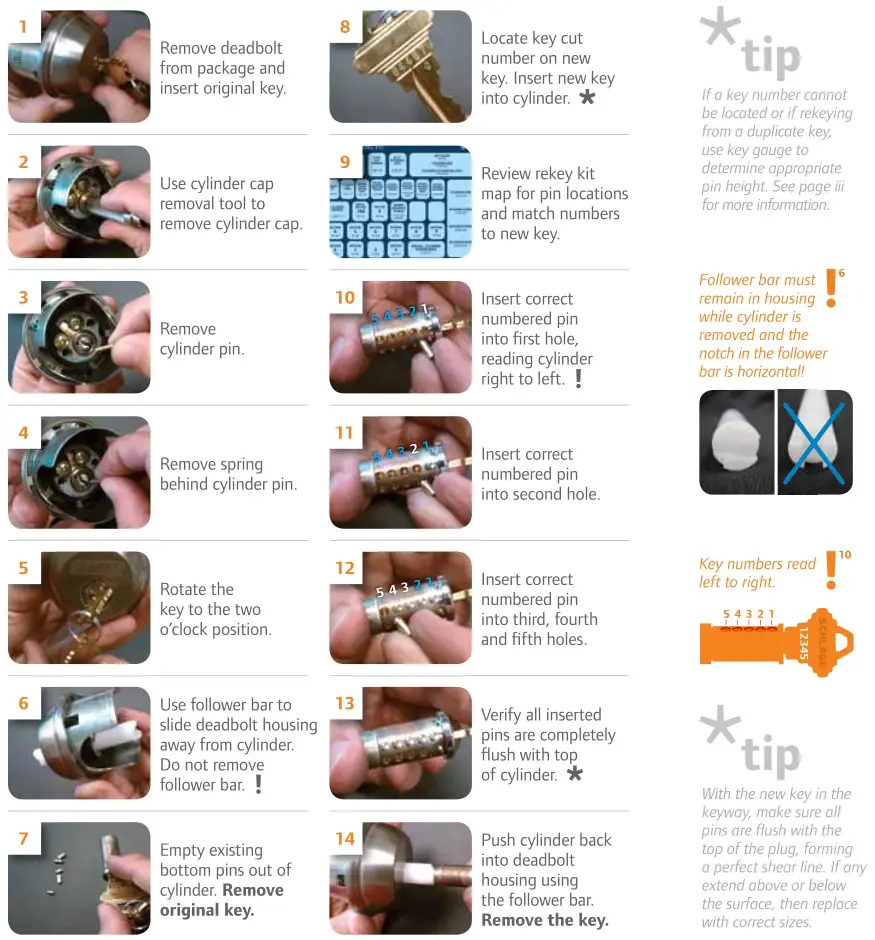 DEADBOLT REKEYING INSTRUCTIONS 1