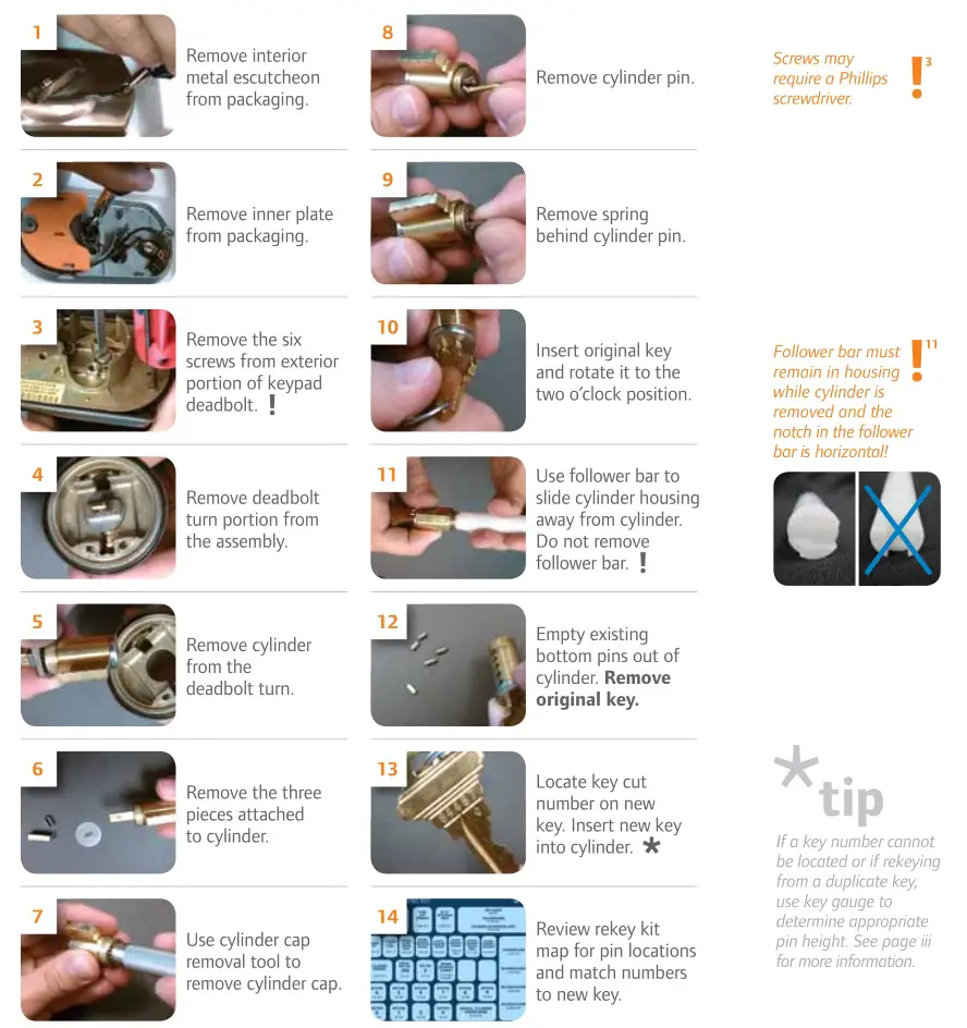 KEYPAD DEADBOLT REKEYING INSTRUCTIONS 1