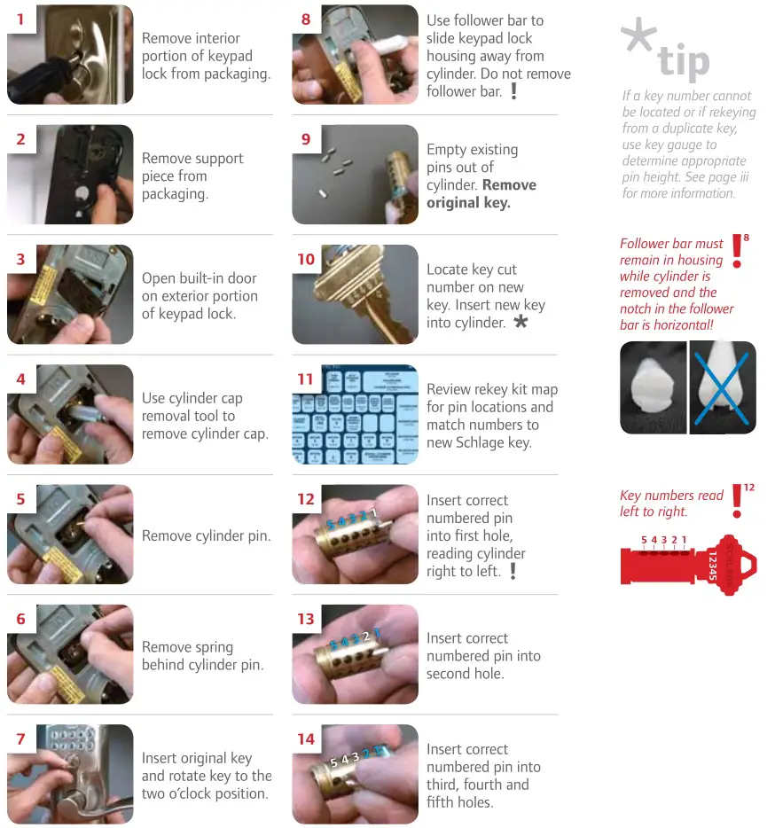 KEYPAD LOCK REKEYING INSTRUCTIONS 1