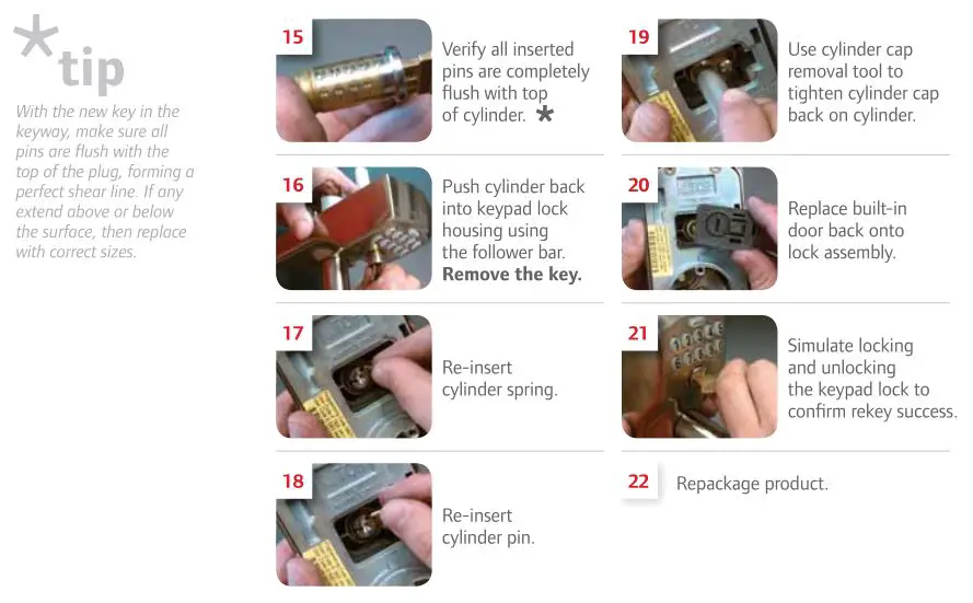 KEYPAD LOCK REKEYING INSTRUCTIONS 2