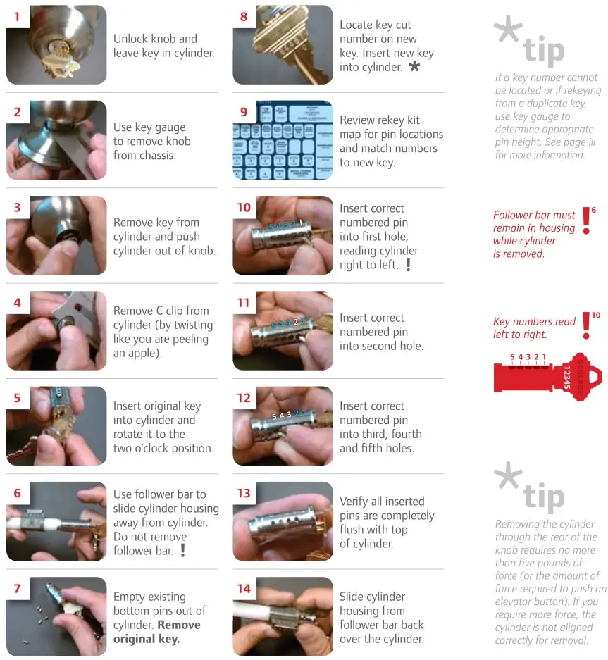 KNOB REKEYING INSTRUCTIONS 1