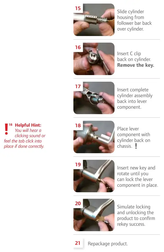 LEVER REKEYING INSTRUCTIONS 2