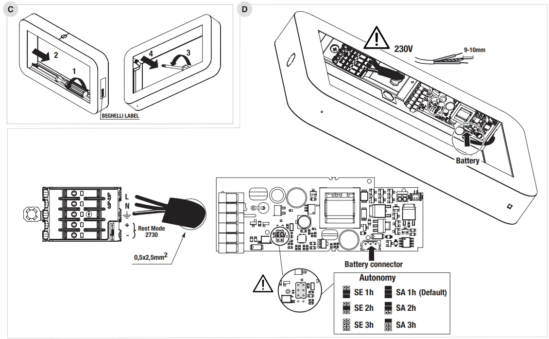Beghelli Zero TR Emergency Lights fig 3