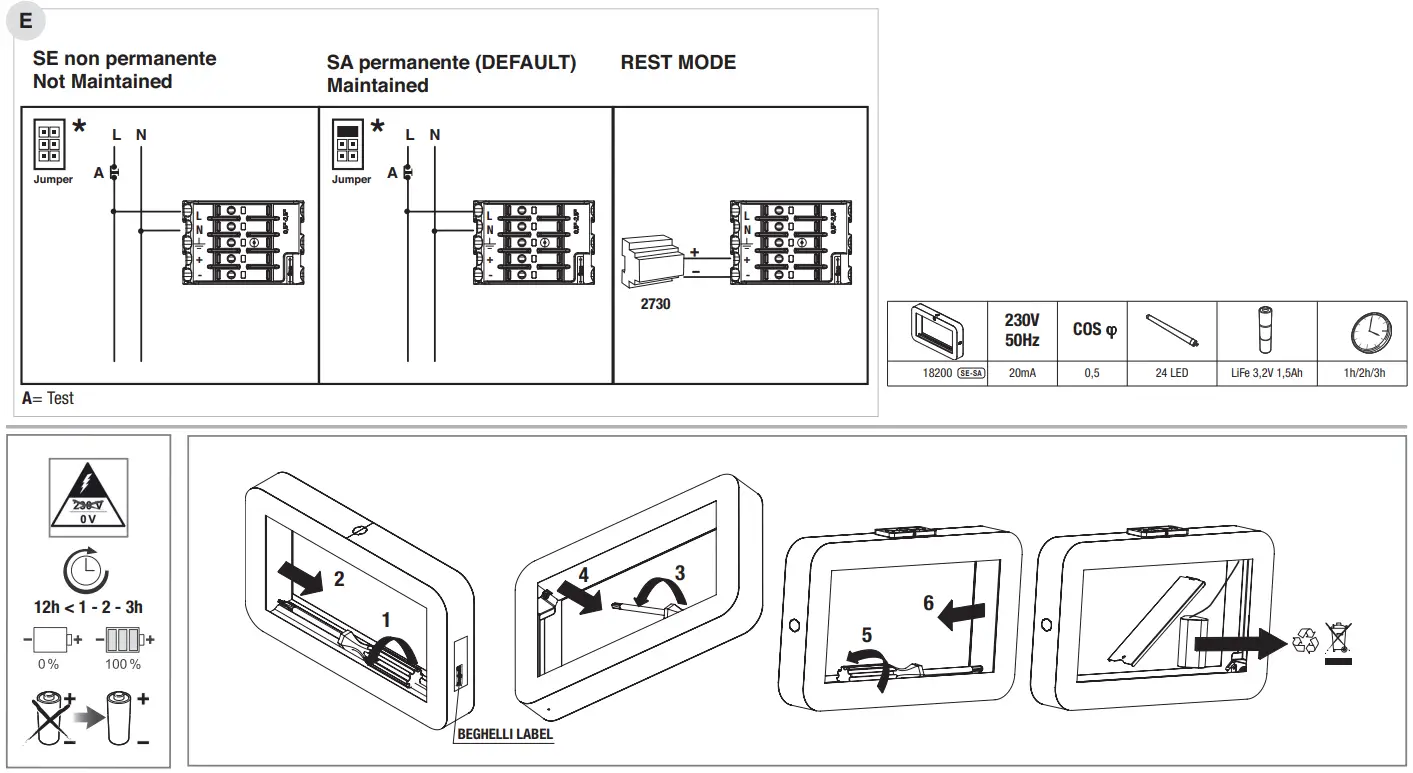Beghelli Zero TR Emergency Lights fig 4