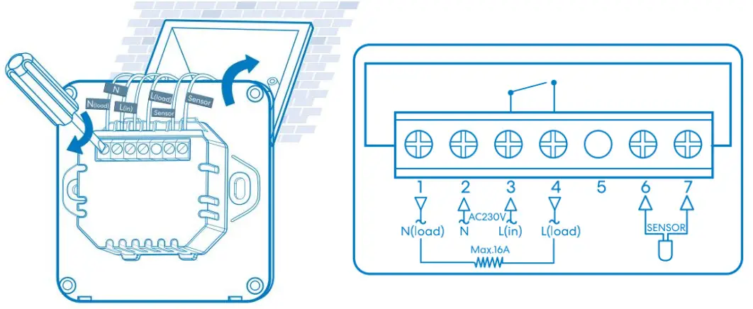 MI-HEAT MTS200 WiFi Thermostat - Assembly and installation diagram