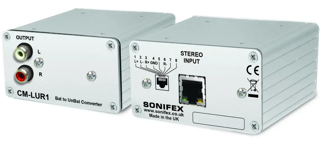SONIFEX CM LUR1 Balanced to Unbalanced Audio Converters - Unbalanced Audio Converters