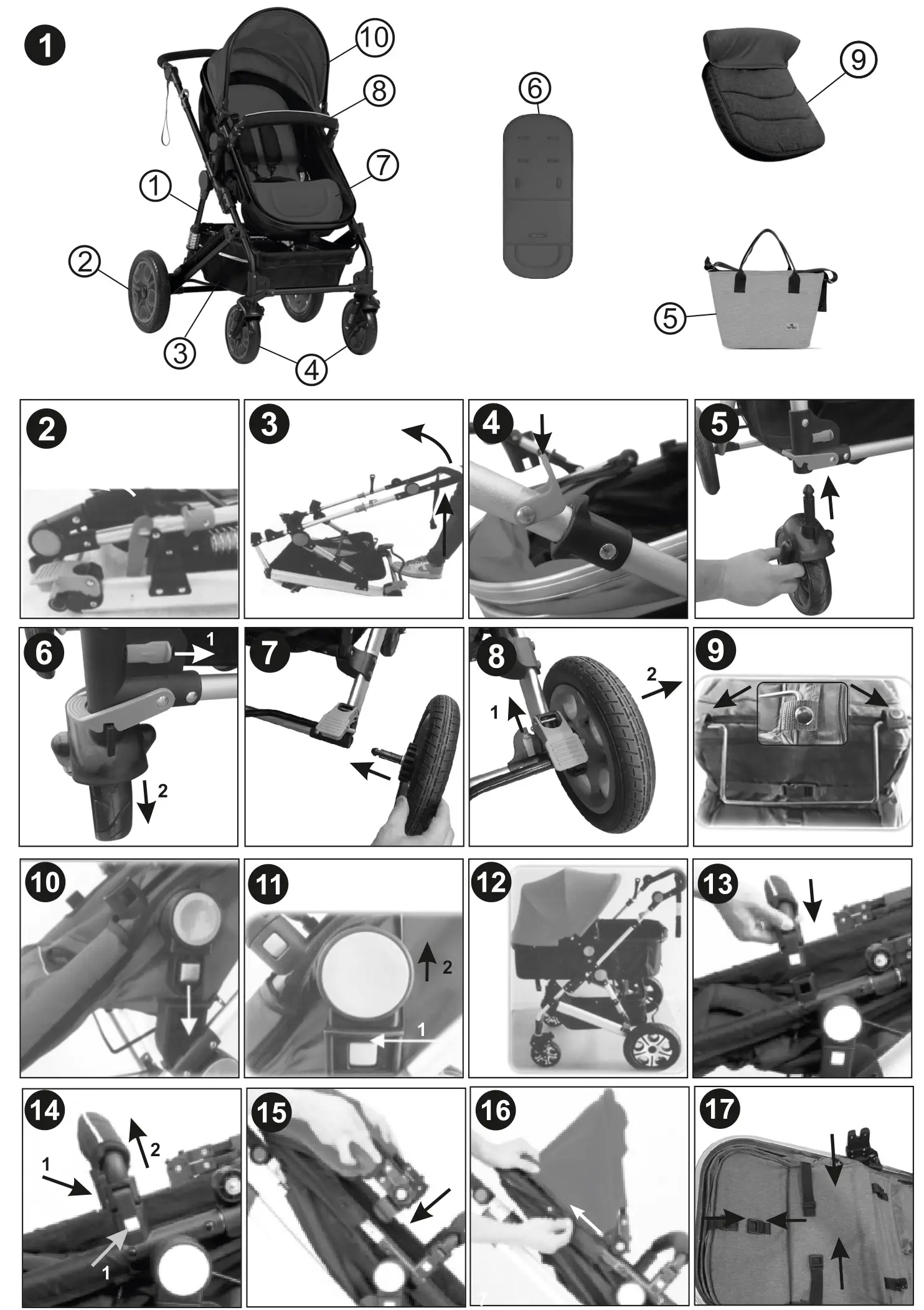 Lorelli Lora Convertible Baby Stroller - Figure 1-17