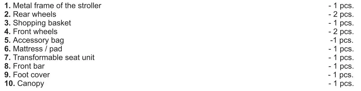 Lorelli Lora Convertible Baby Stroller - Parts