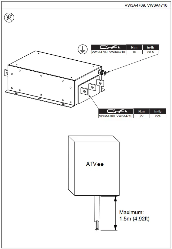 Schneider Electric VW3A4701 Input EMC Filters Metal Kit - 9