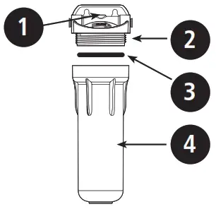 PENTAIR USH-FF-SG-SP-4 10 Inch Undersink Housing with Integrated Mounting Bracket - 10