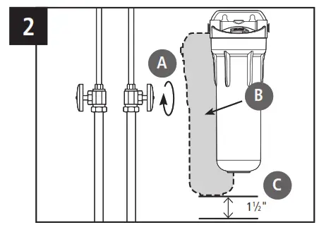PENTAIR USH-FF-SG-SP-4 10 Inch Undersink Housing with Integrated Mounting Bracket - 2