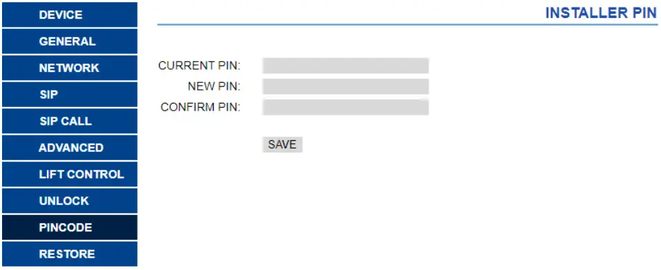 FERMAX F95391 Meet Guard Unit - Installer Pin Settings