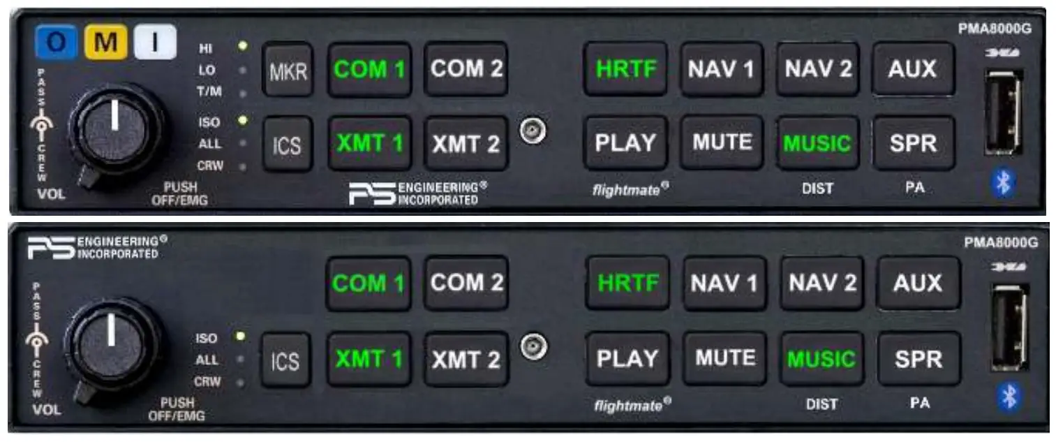 PS ENGINEERING PMA8000G Audio Selector Panel 