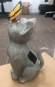 GAINSBOROUGH H236 Cat with Solar Butterfly Statue - figure 1