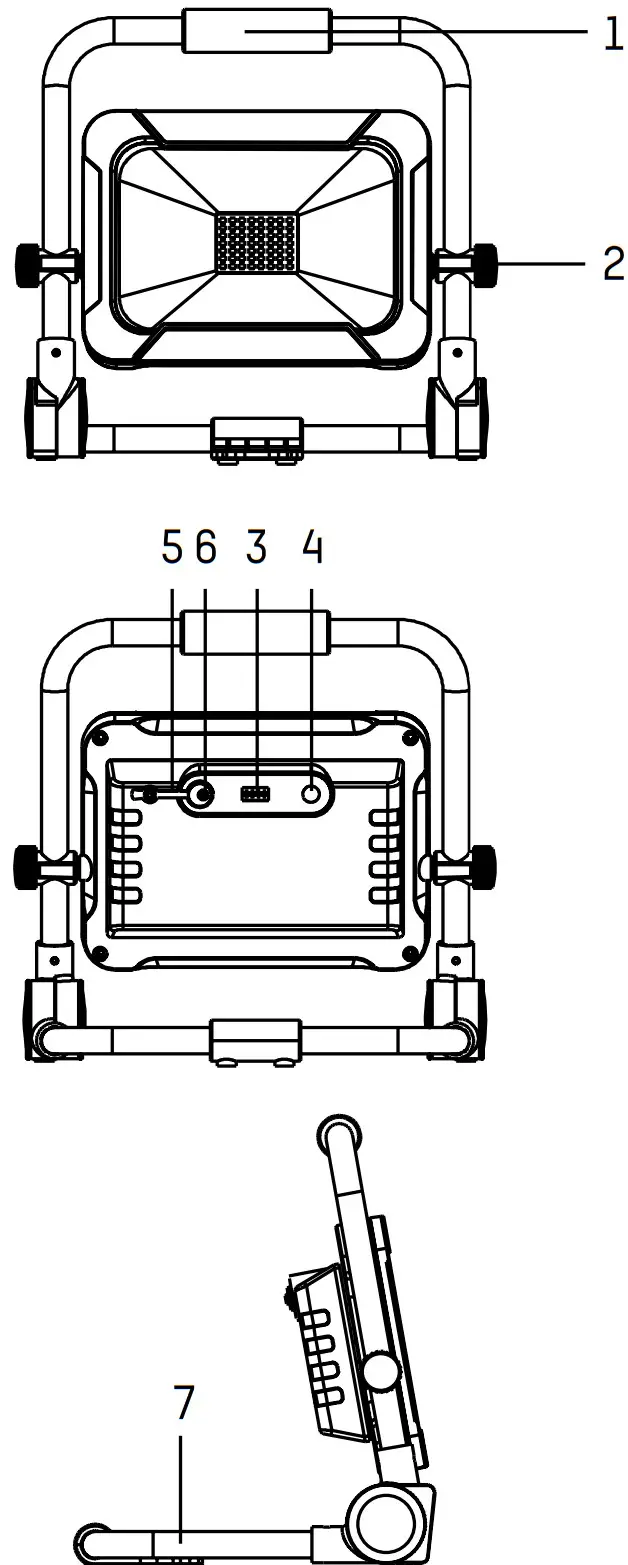 ANSMANN 1600-0274 FL800R LED 10W Rechargeable Floodlight - FIG 1