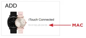 iTOUCH Analog Smartwatch - MAC ADDRESS
